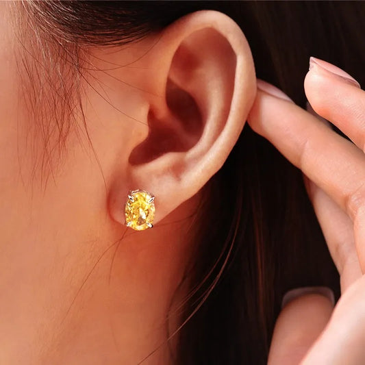 Orecchini Ovale Fancy Yellow 2 ct cadauno
