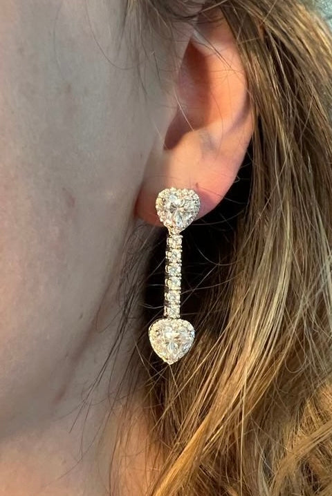 Orecchini tennis cuore 10.5 ct