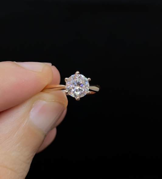 Solitario classico Brillante 1,5 ct, oro 18 kt