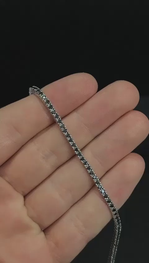 Tennis 3 mm moissanite nera