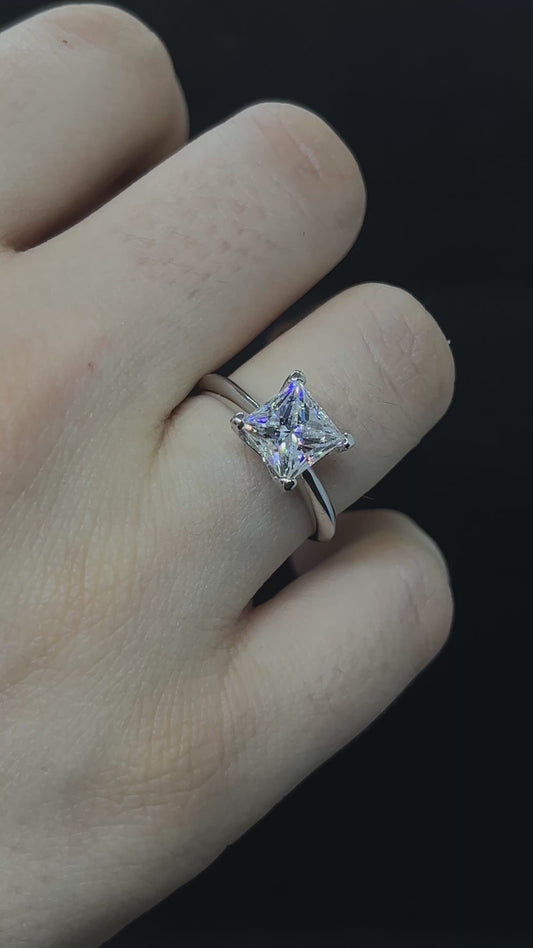 Solitario Princess 2 ct 18 kt
