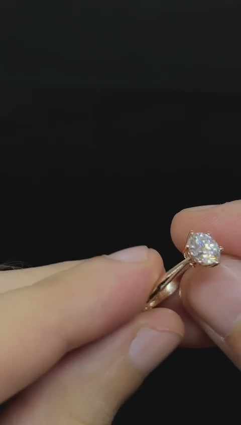 Solitario classico 1 ct rosa 18 kt