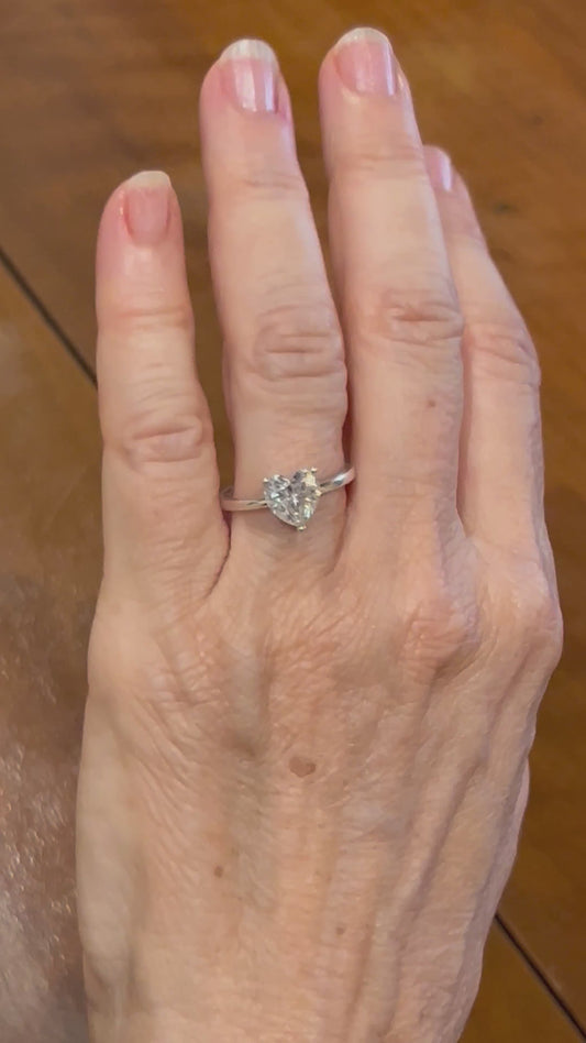 Solitario cuore 2 ct 18 kt