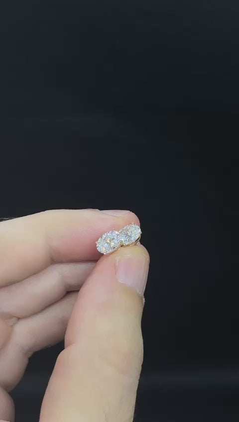 Orecchini Ovale 1 ct rosa 18 kt