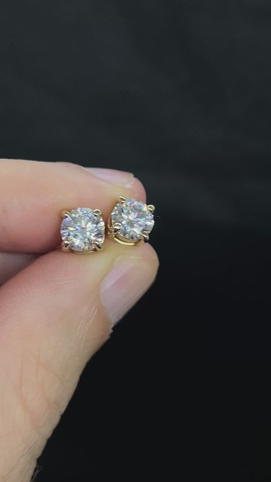 Orecchini 1 ct cadauno 4 griffes Rosa